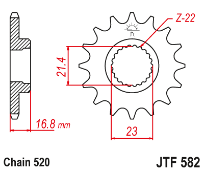 JT SPROCKETS gear wheel JTF582.16 (44316jt)